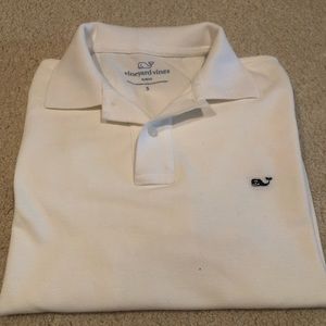 Vineyard Vines Short-Sleeve Small-Slim White Polo